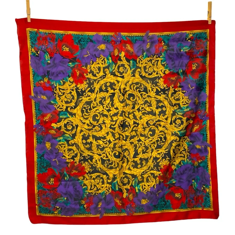 Capezio Floral and Paisley Print Scarf Italian